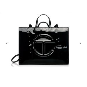 Black patent leather Telfar Bag